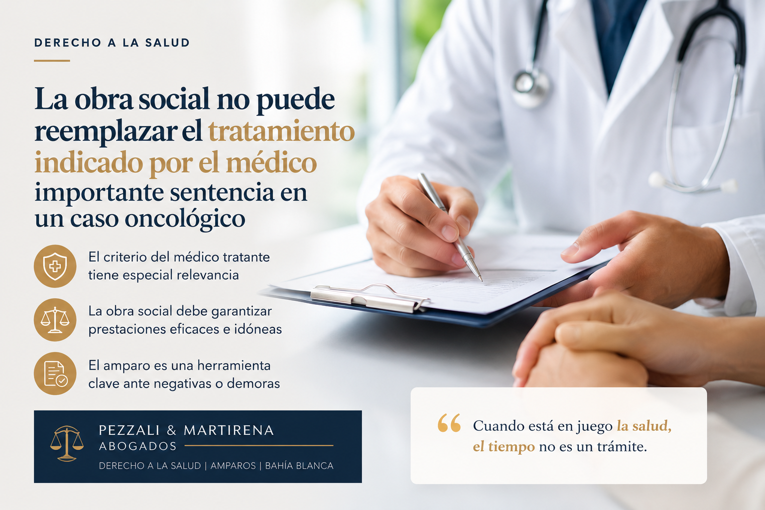 La obra social no puede reemplazar el tratamiento indicado por el médico: importante sentencia en un caso oncológico